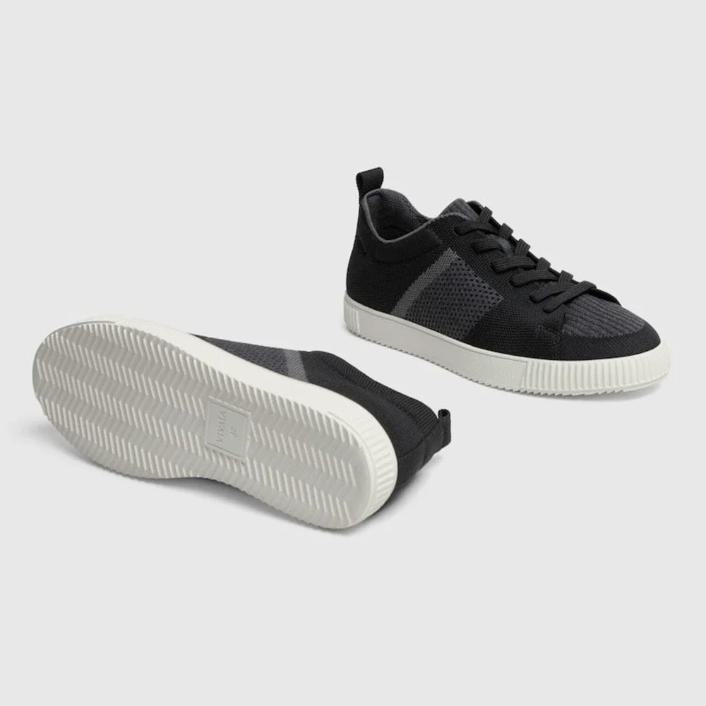 VIVAIA Knit Sneakers Lightweight Casual Shoes Black White Sole‎ Size 9 EUR 40